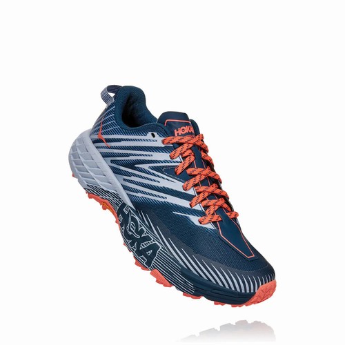 Hoka One One SPEEDGOAT 4 Trail Running Shoes For Women India Navy/White IN-1685